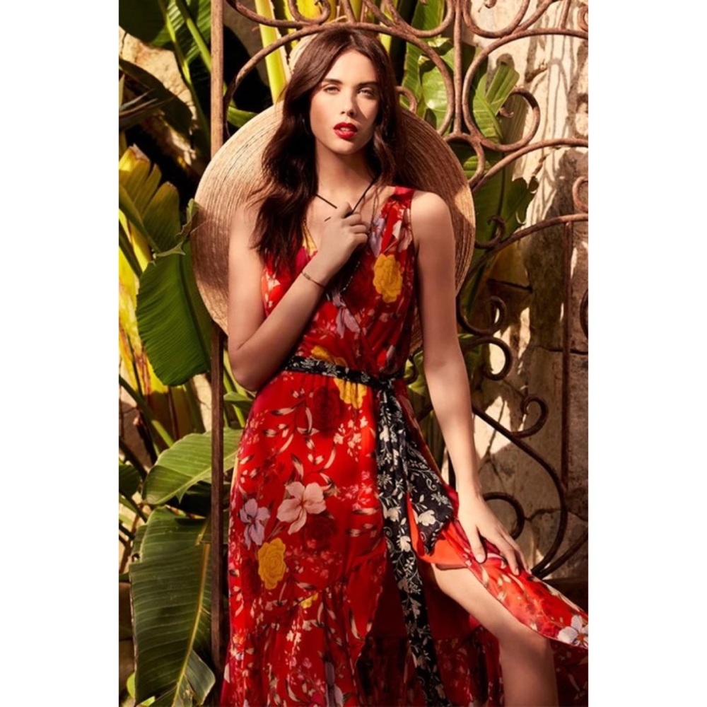 Johnny Was Nidra Mixed Wrap Dress